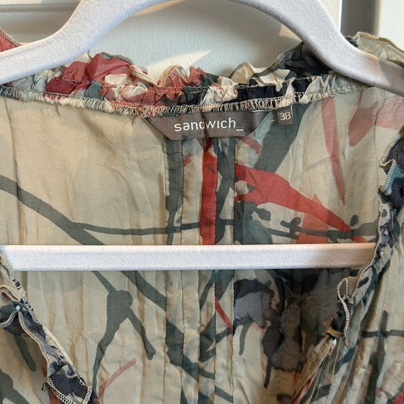 Sandwich Button Blouse Sz 38/S - Picture 2 of 7